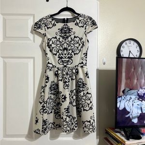 Black and white semi formal dress